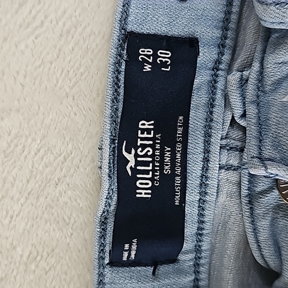 HOLLISTER | Men’s Advanced Stretch Skinny Ripped Jeans Light Wash Distressed - Picture 9 of 12